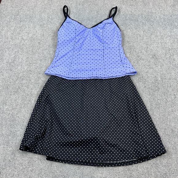 Miraclesuit 3-piece Polka Dot Tankini Swimsuit Set Size 10 Skirted Bottom Bra - Picture 3 of 15